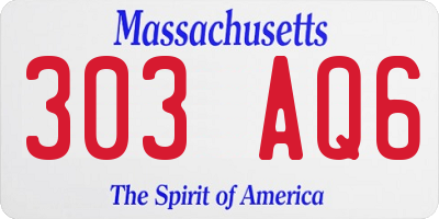 MA license plate 303AQ6