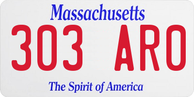 MA license plate 303AR0