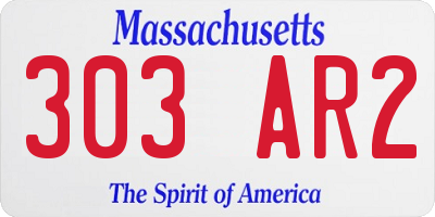 MA license plate 303AR2