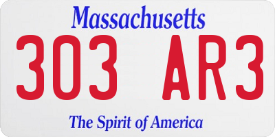 MA license plate 303AR3