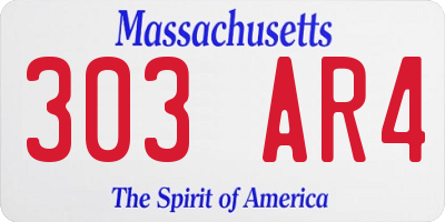 MA license plate 303AR4