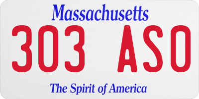 MA license plate 303AS0