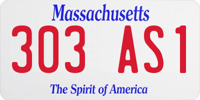 MA license plate 303AS1