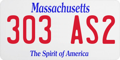 MA license plate 303AS2