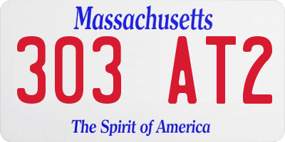 MA license plate 303AT2