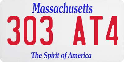 MA license plate 303AT4