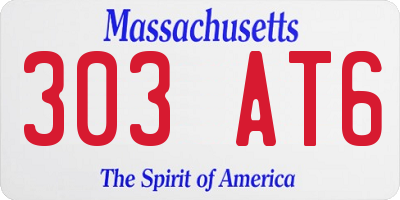 MA license plate 303AT6