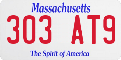 MA license plate 303AT9