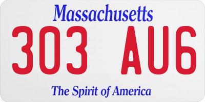 MA license plate 303AU6
