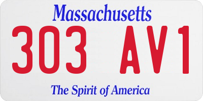 MA license plate 303AV1