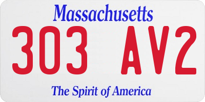 MA license plate 303AV2