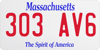 MA license plate 303AV6