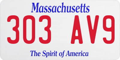 MA license plate 303AV9
