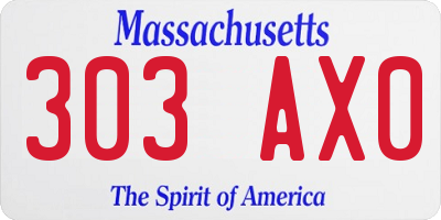 MA license plate 303AX0