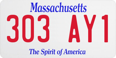MA license plate 303AY1