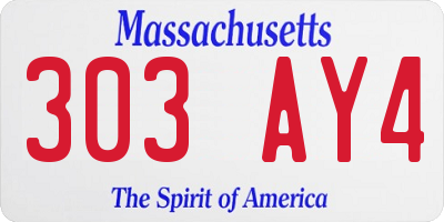 MA license plate 303AY4