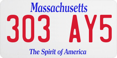 MA license plate 303AY5