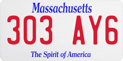 MA license plate 303AY6
