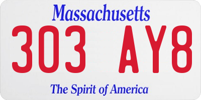 MA license plate 303AY8