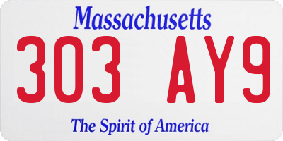 MA license plate 303AY9