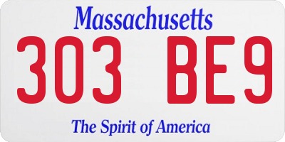 MA license plate 303BE9
