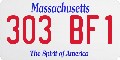 MA license plate 303BF1