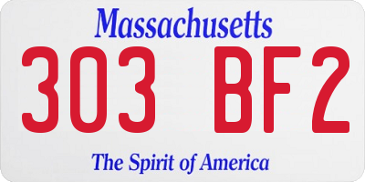 MA license plate 303BF2