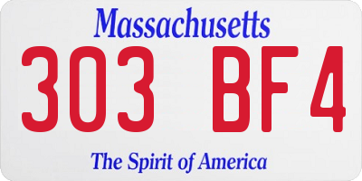MA license plate 303BF4