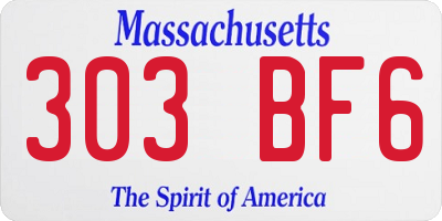 MA license plate 303BF6