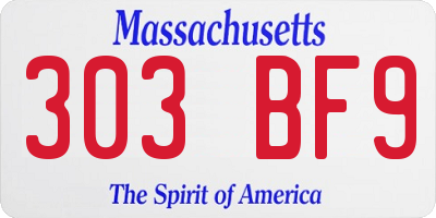 MA license plate 303BF9