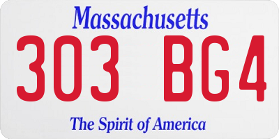 MA license plate 303BG4