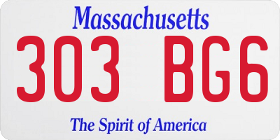 MA license plate 303BG6