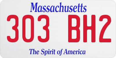 MA license plate 303BH2