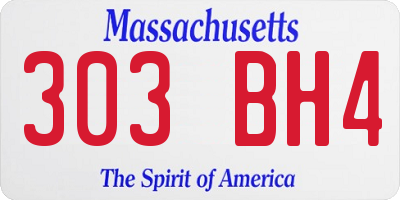 MA license plate 303BH4