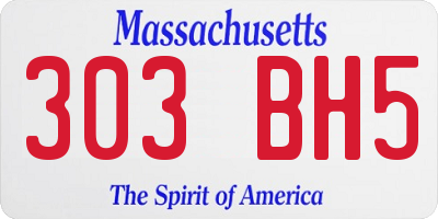 MA license plate 303BH5