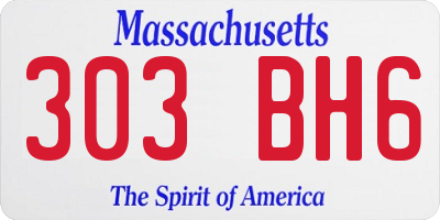 MA license plate 303BH6