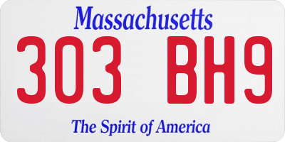 MA license plate 303BH9