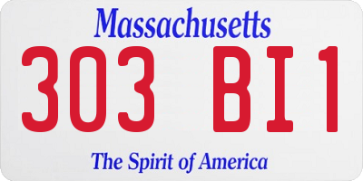 MA license plate 303BI1