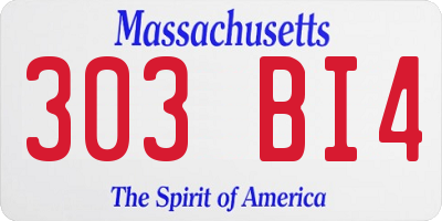 MA license plate 303BI4