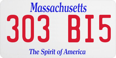 MA license plate 303BI5
