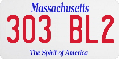 MA license plate 303BL2