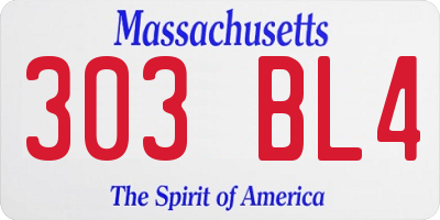 MA license plate 303BL4