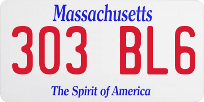 MA license plate 303BL6