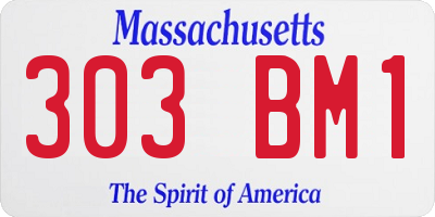 MA license plate 303BM1