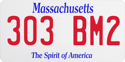 MA license plate 303BM2