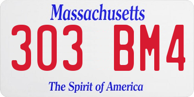 MA license plate 303BM4