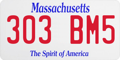 MA license plate 303BM5