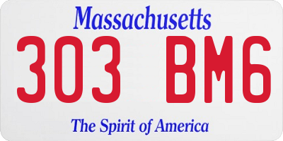MA license plate 303BM6
