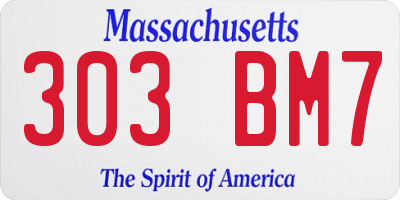 MA license plate 303BM7