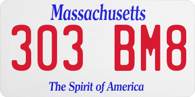 MA license plate 303BM8